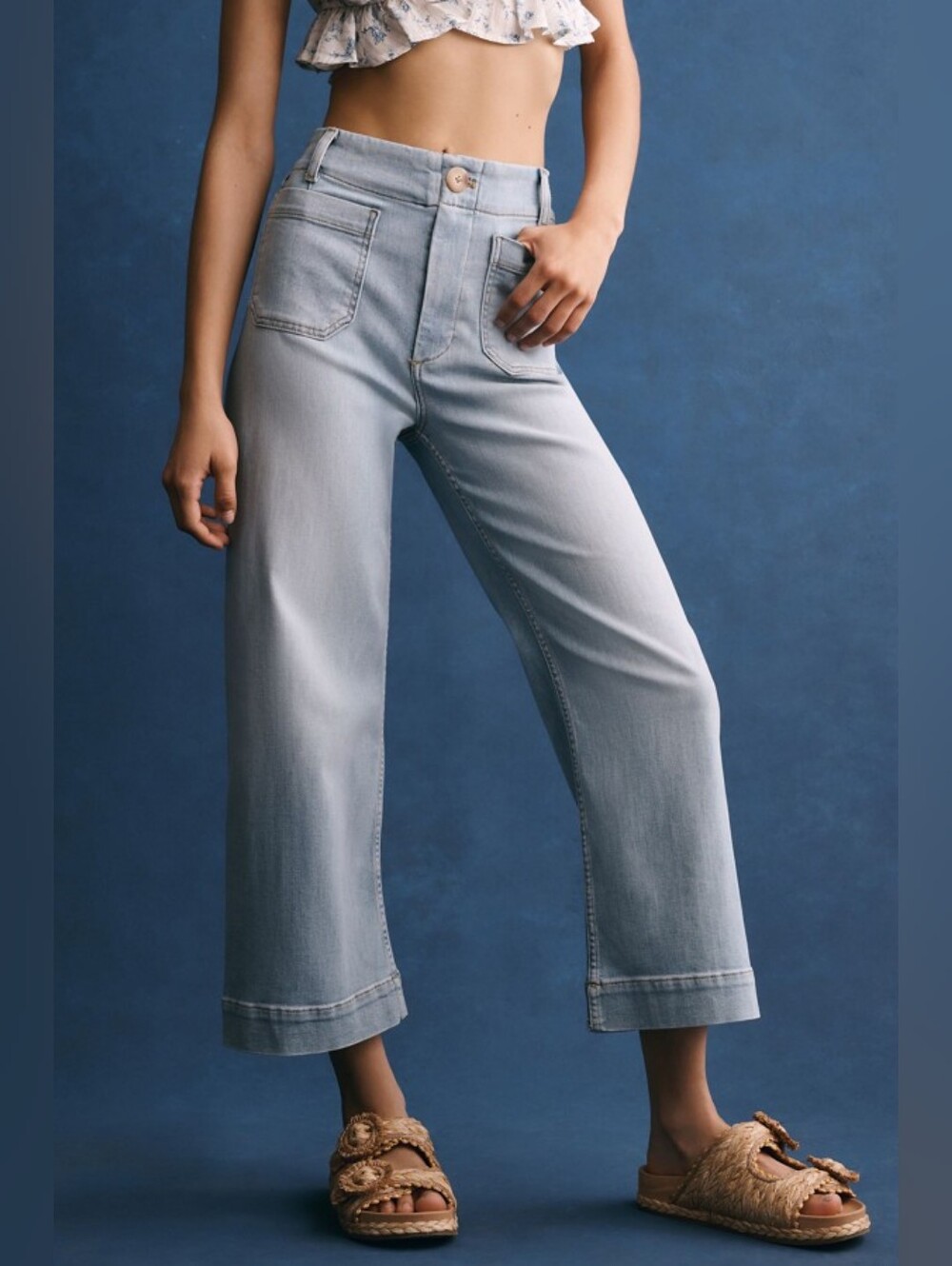 Maeve The Denim Colette Cropped Wide-Leg Jeans 26
